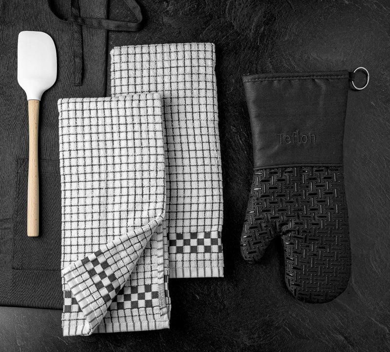 Xlnt Extra Long Oven Mitts (Black) | Teflon EcoElite Water Repellent | Heat Resistant for Oven Cooking, Grill & BBQ | Non Slip Gloves with Teflon EcoElite Finish, Cotton Lining & Hanging Loop - Image 4